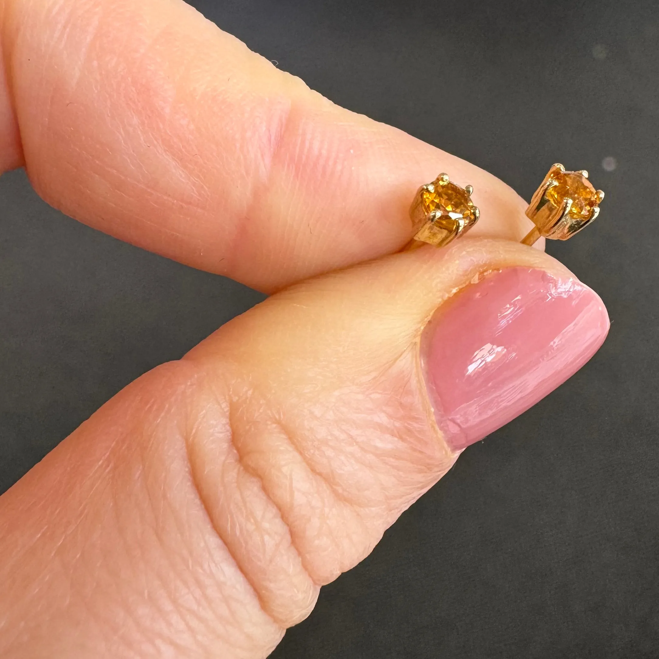 9ct Yellow Gold Citrine Stud Earrings