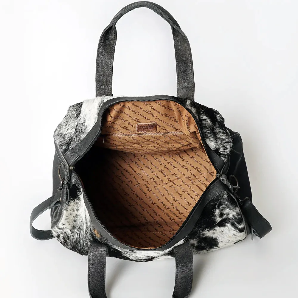 Cowhide Duffle in Black