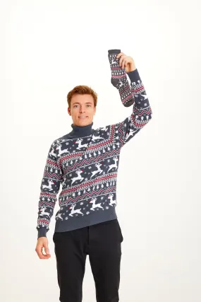 Den Stilede Highneck Julesweater - Herre.