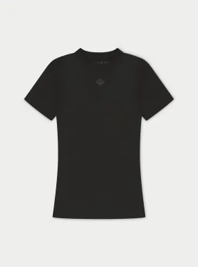 SCULPTING STRETCH EMBLEM BABY TEE - BLACK