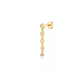 Small 5 Graduated Bezel Cz Dangling Stud Earring