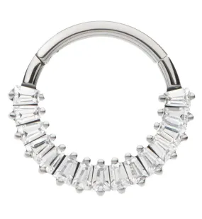 Strand Clear CZ Hinged Segment Ring