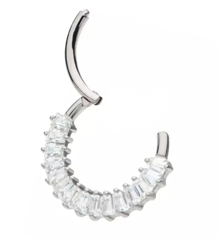 Strand Clear CZ Hinged Segment Ring